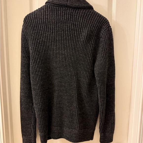 GAP Men's Charcoal Shaker Stitch Knit Shawl Cardigan - Picture 2 of 4